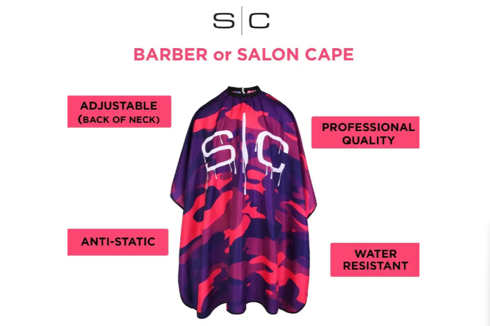 StyleCraft Waterproof Barber/Stylist Cape - Pink Camo