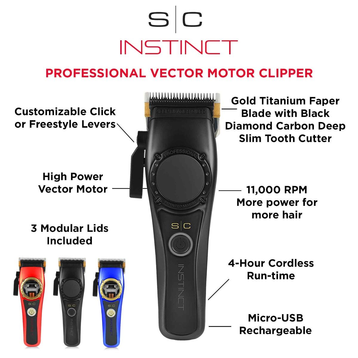 StyleCraft Instinct Clipper with Intuitive Torque Control